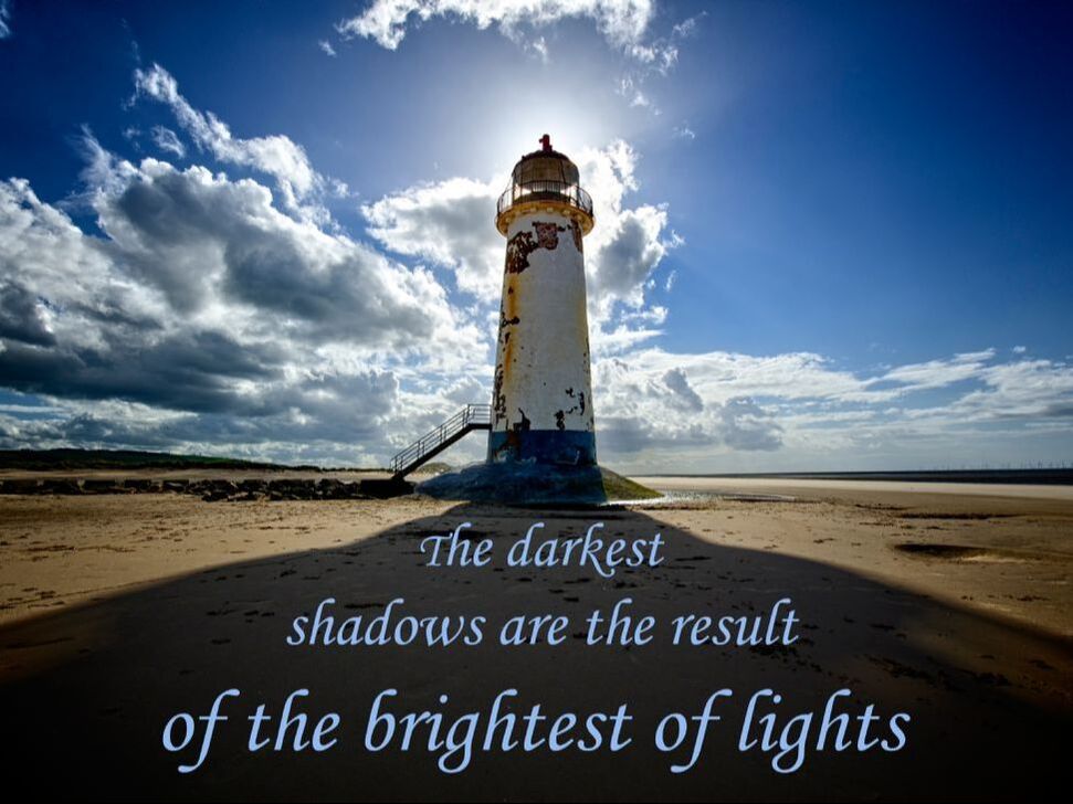 Lighthouse with inspirational quote