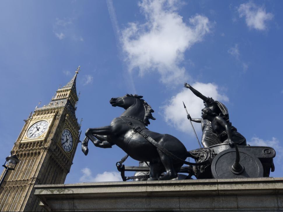 Boudica statue with Big Ben, Elizabeth tower