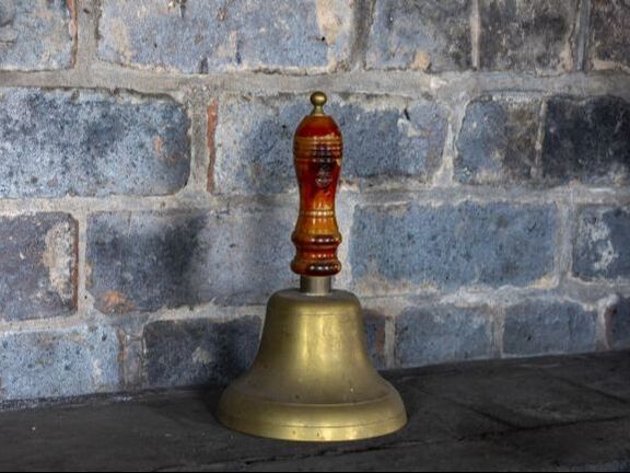 vintage handbell in alcove