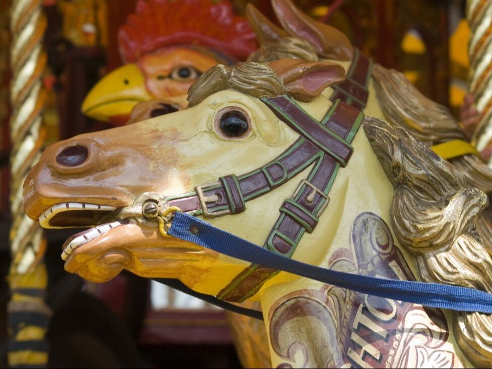 Fairground carousel horse, galloper,-go-round
