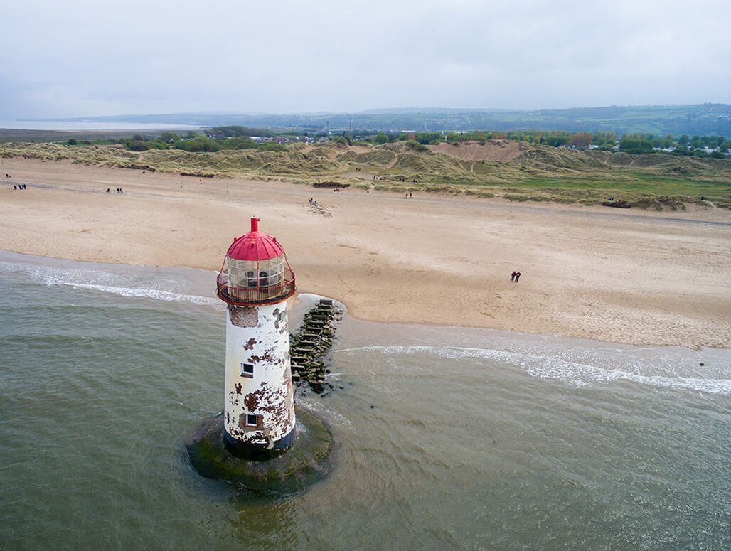 Talacre lighthouse, aerial view
