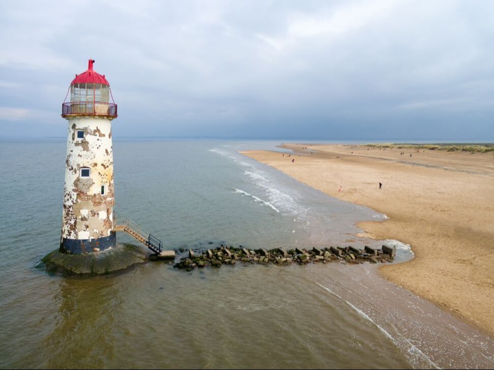 Talacre lighthouse, aerial view