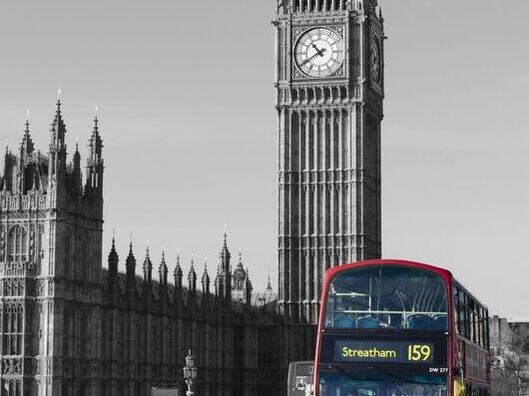 Big Ben London with red bus