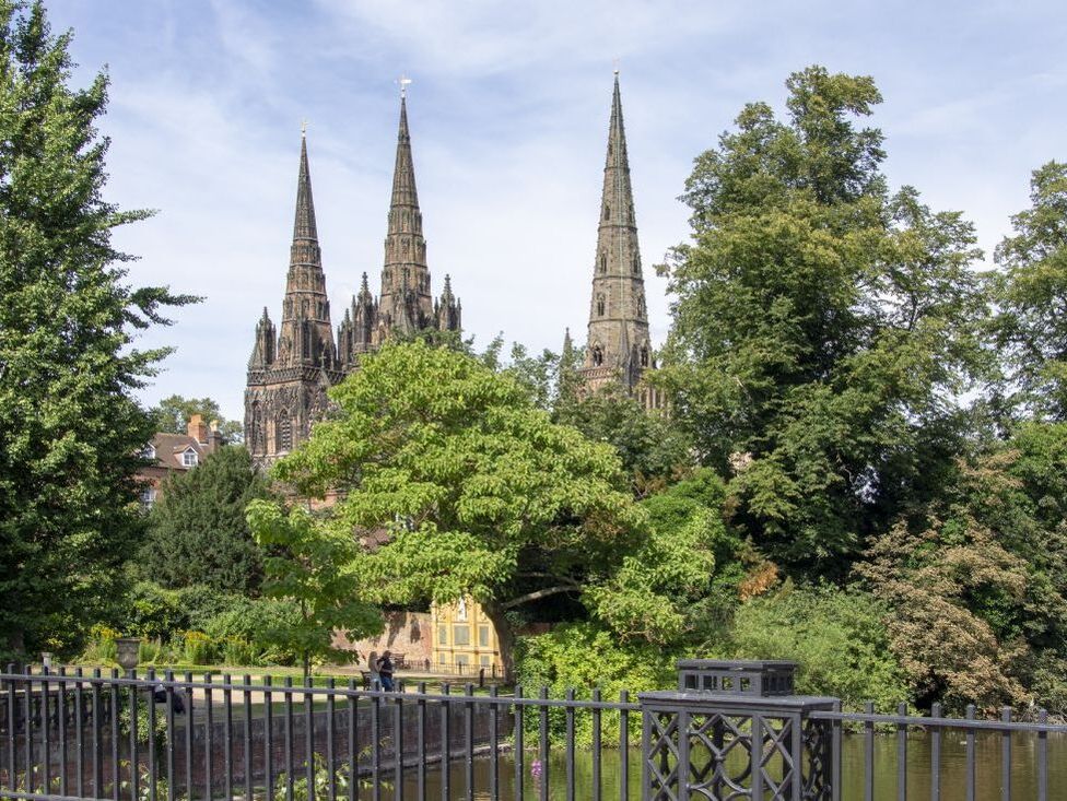 View of Lichfield cathedral, Staffordshire