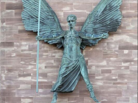 St Michael & Devil statue, Coventry cathedral
